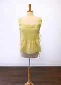 Patio Dinner Lace Trim Pleated Tank Top
