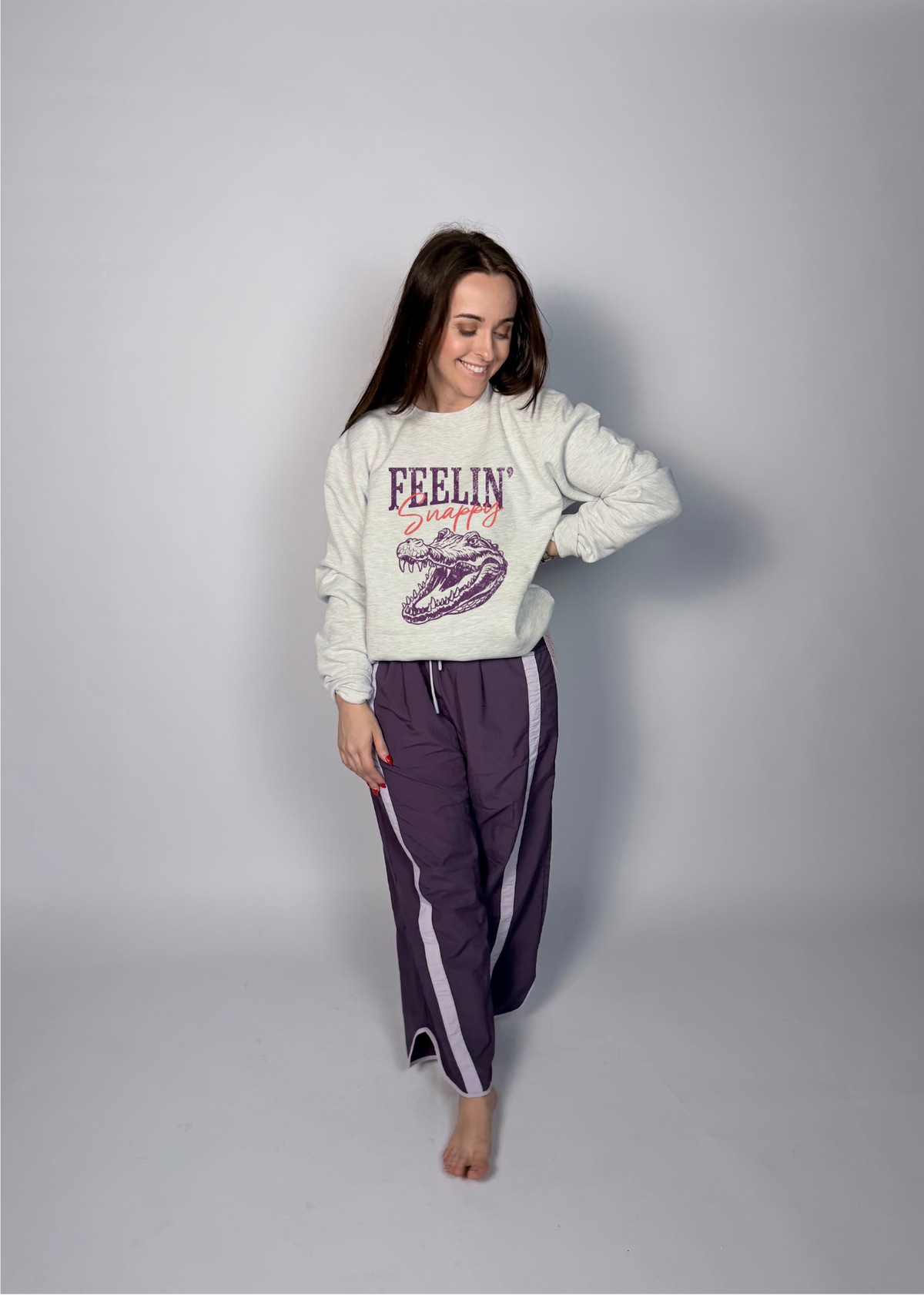 *Fantzy's Original* Feelin' Snappy Crew Neck Oversize Sweatshirt