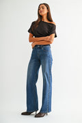 Port Gore Mid-rise Wide Leg Embellished Side