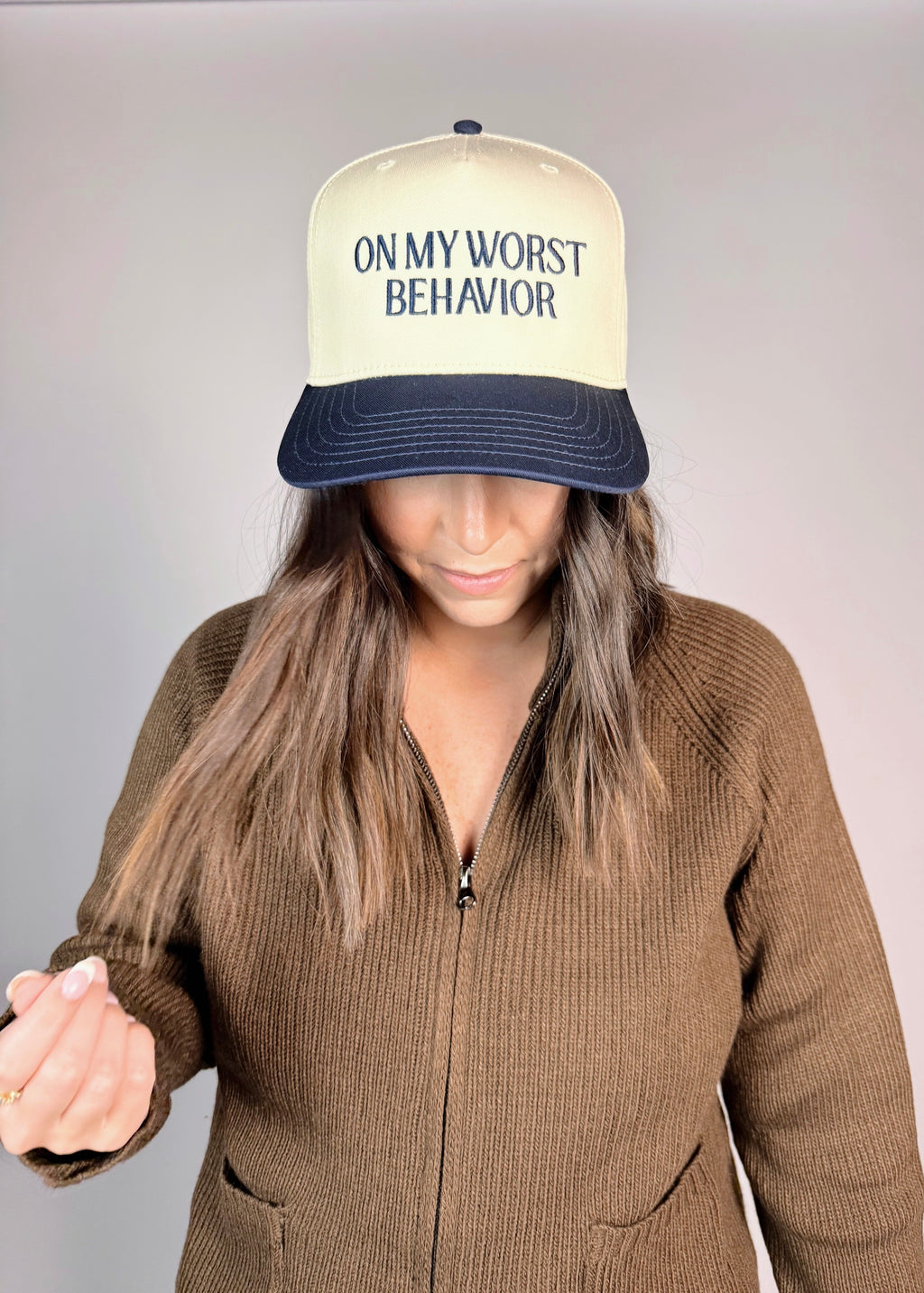 On My Worst Behavior Trucker Hat