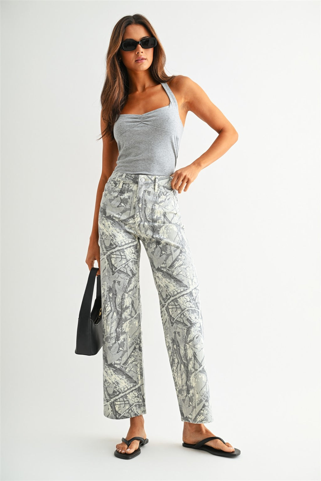 Makara High-rise Wide Leg Printed Jeans
