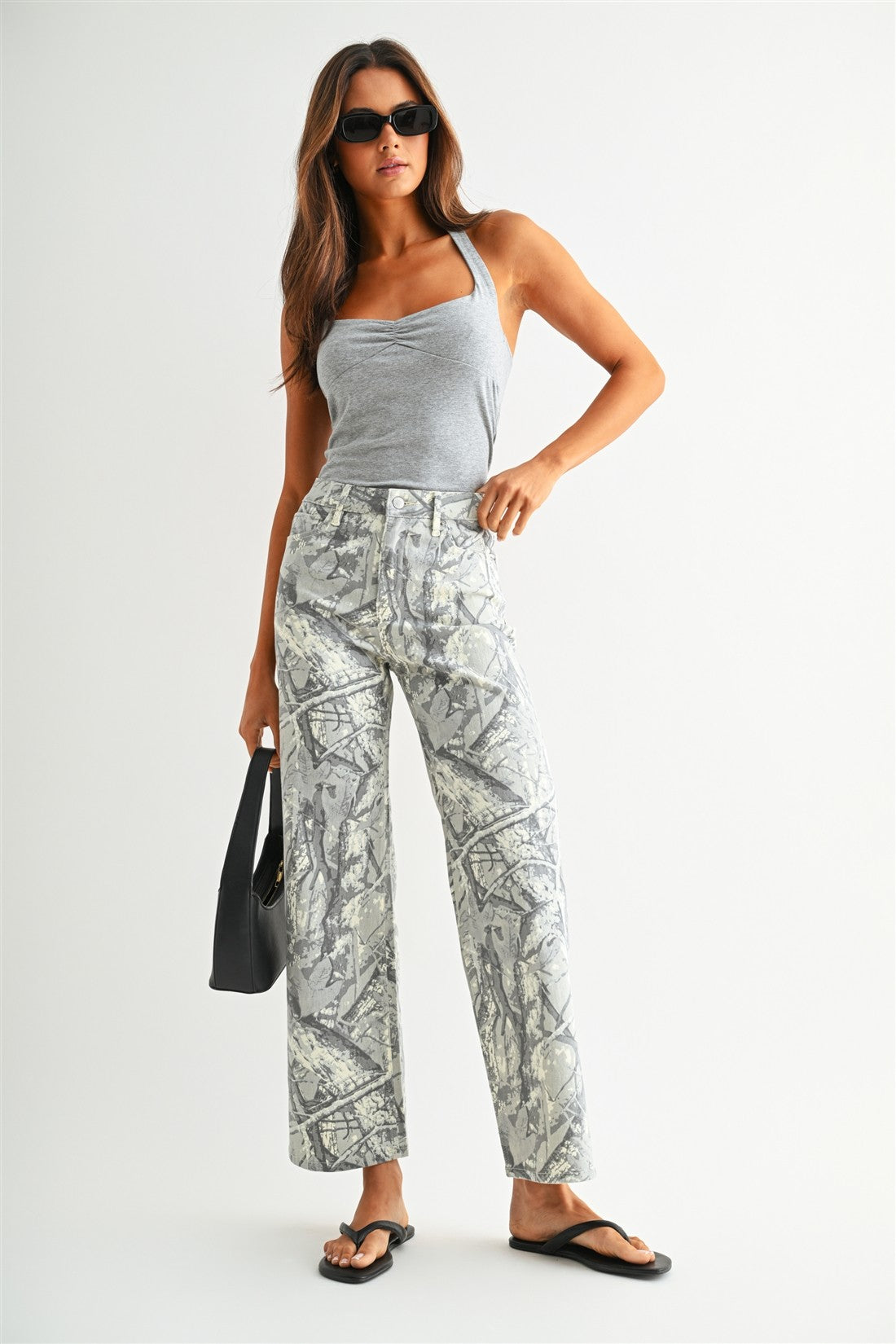 Makara High-rise Wide Leg Printed Jeans