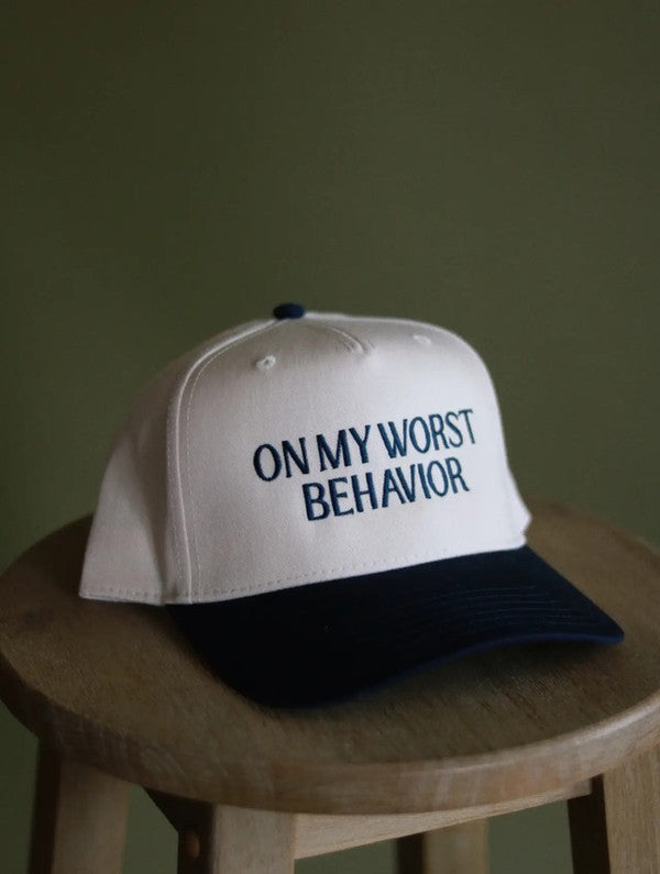 On My Worst Behavior Trucker Hat