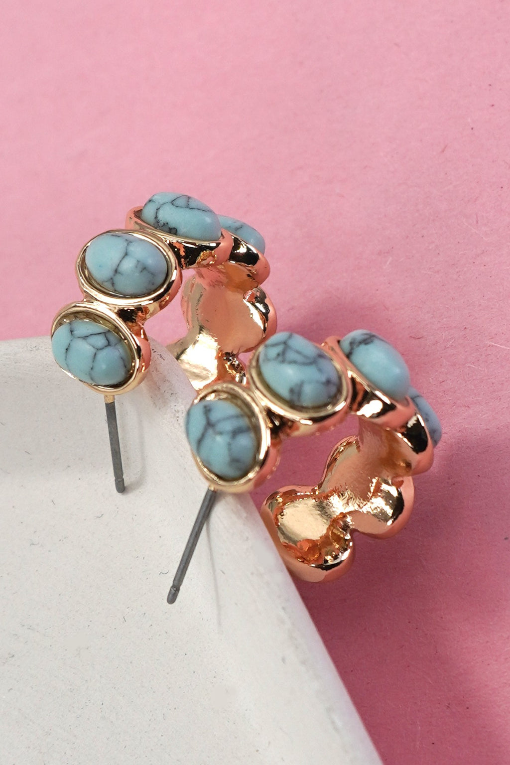 Turquoise Trail Hoop Earrings
