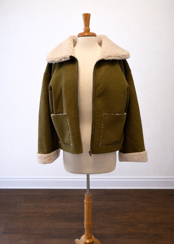 Bundled Up Reversible Suede Shearling Jacket