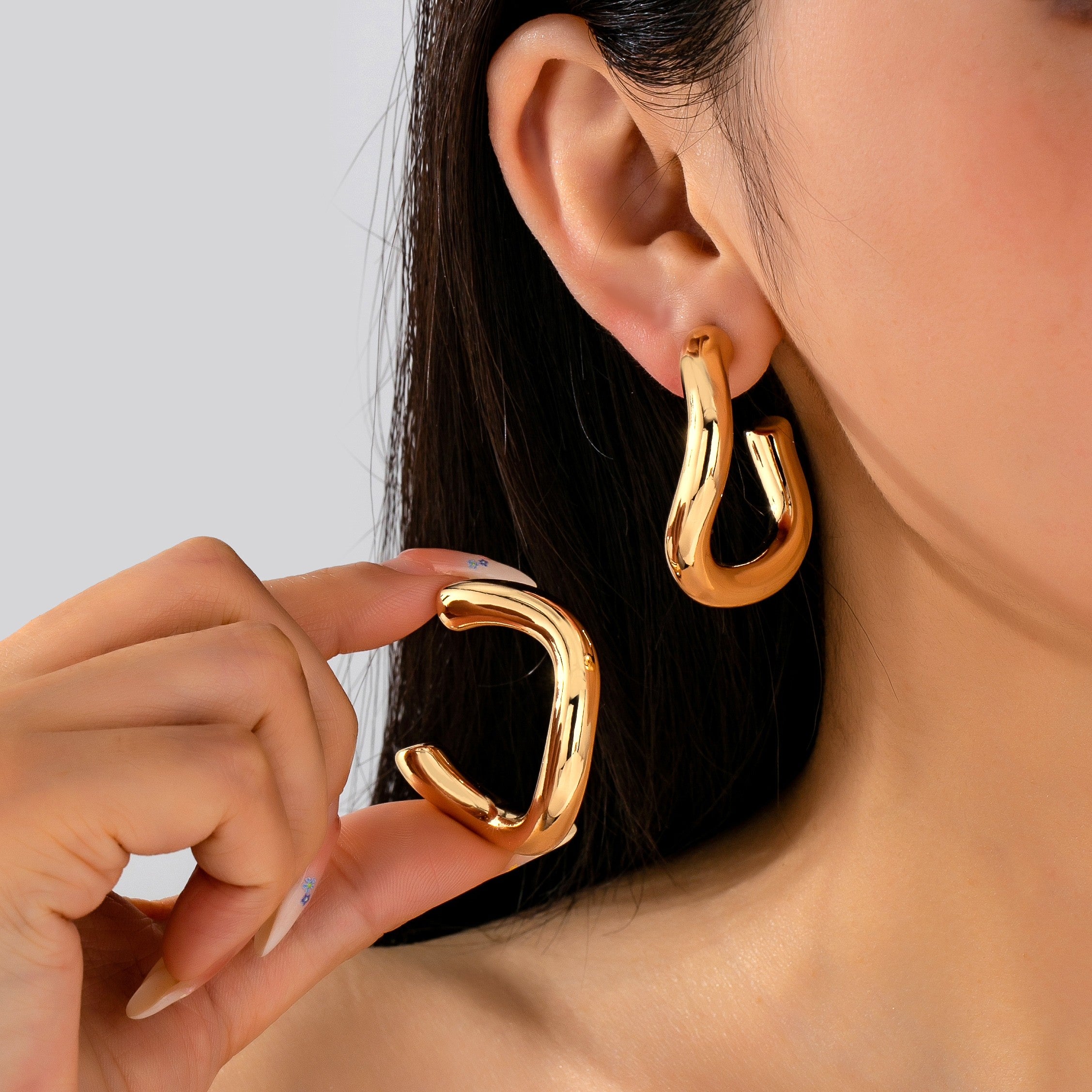 Melted Gold Hoop Earrings