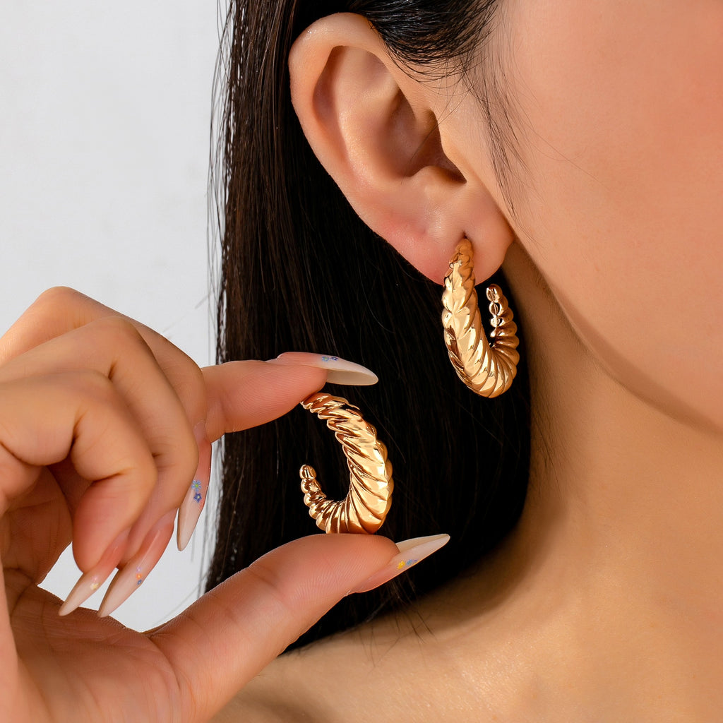 Golden Braid Hoop Earrings