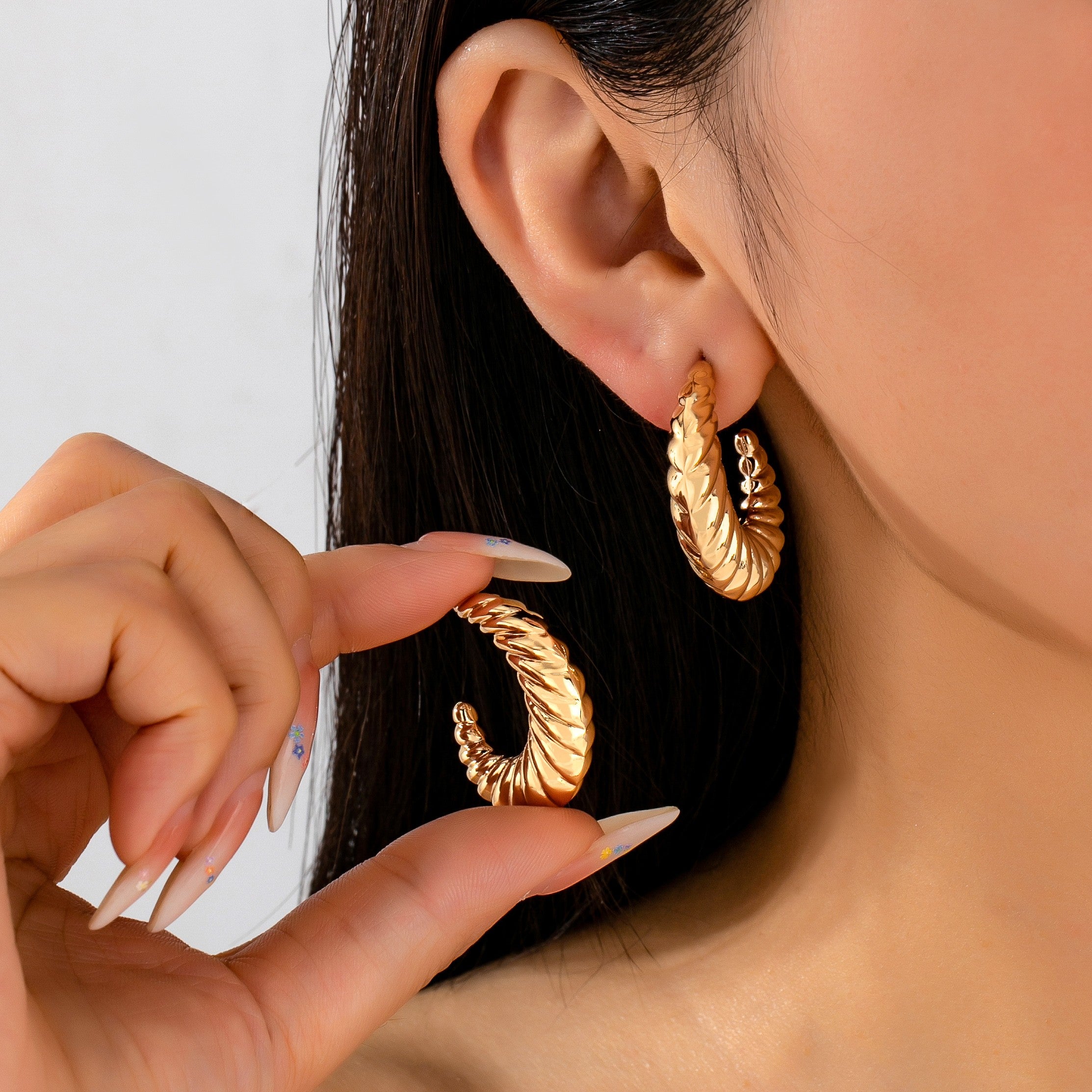 Golden Braid Hoop Earrings