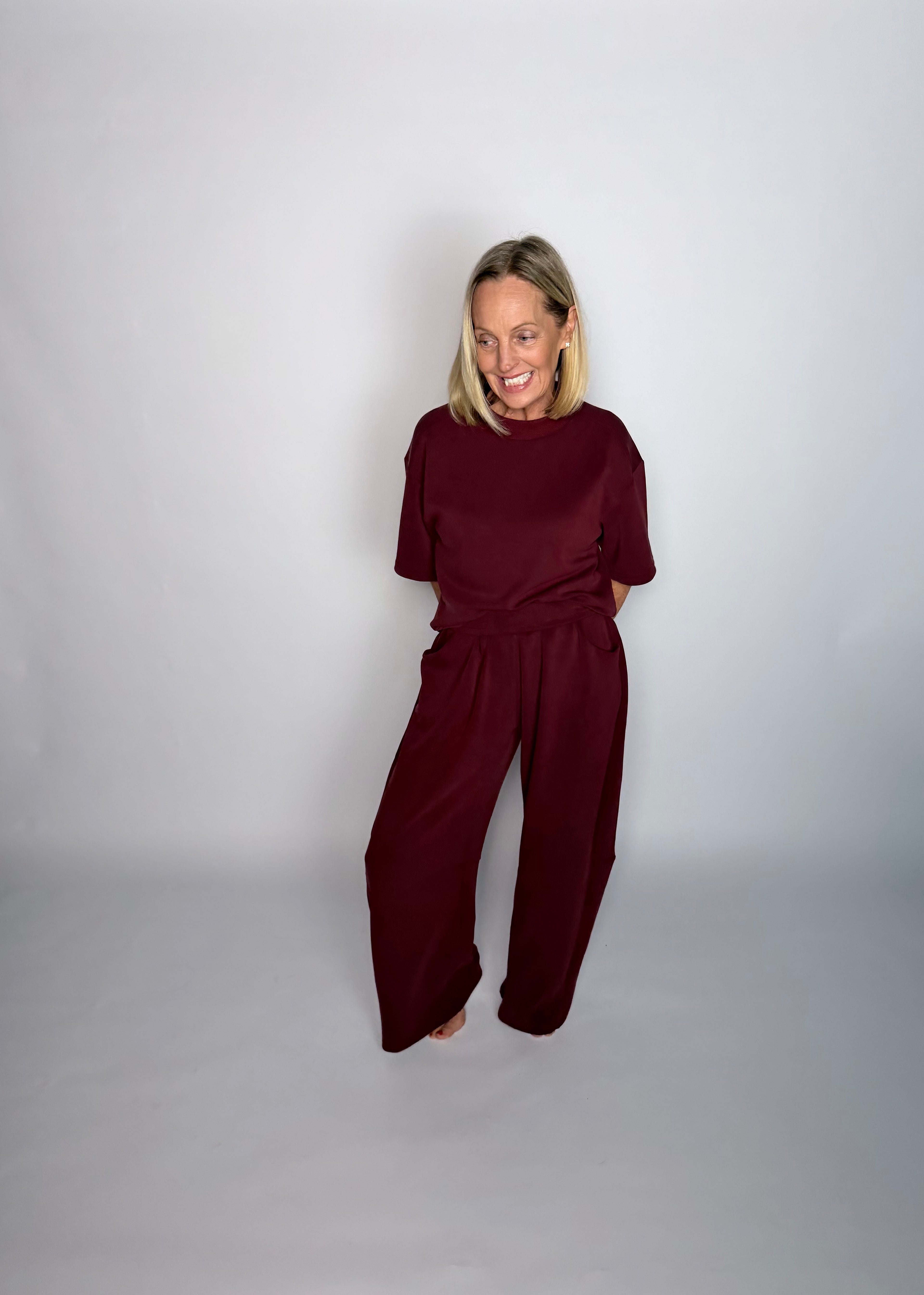 Wine Down Cloud Knit Boxy Tee