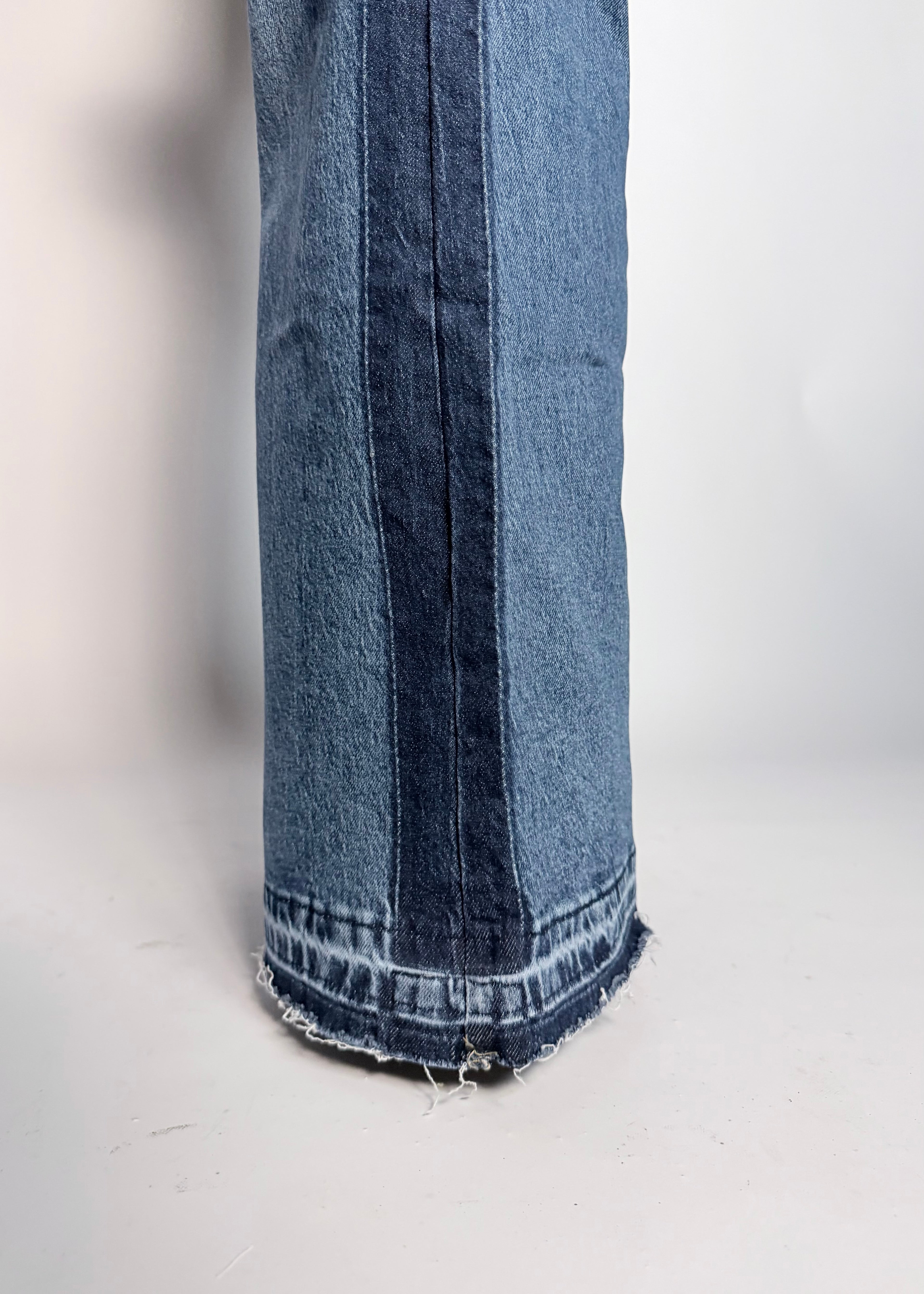 Ebony Sea High-rise Wide Side Panel Raw Hem