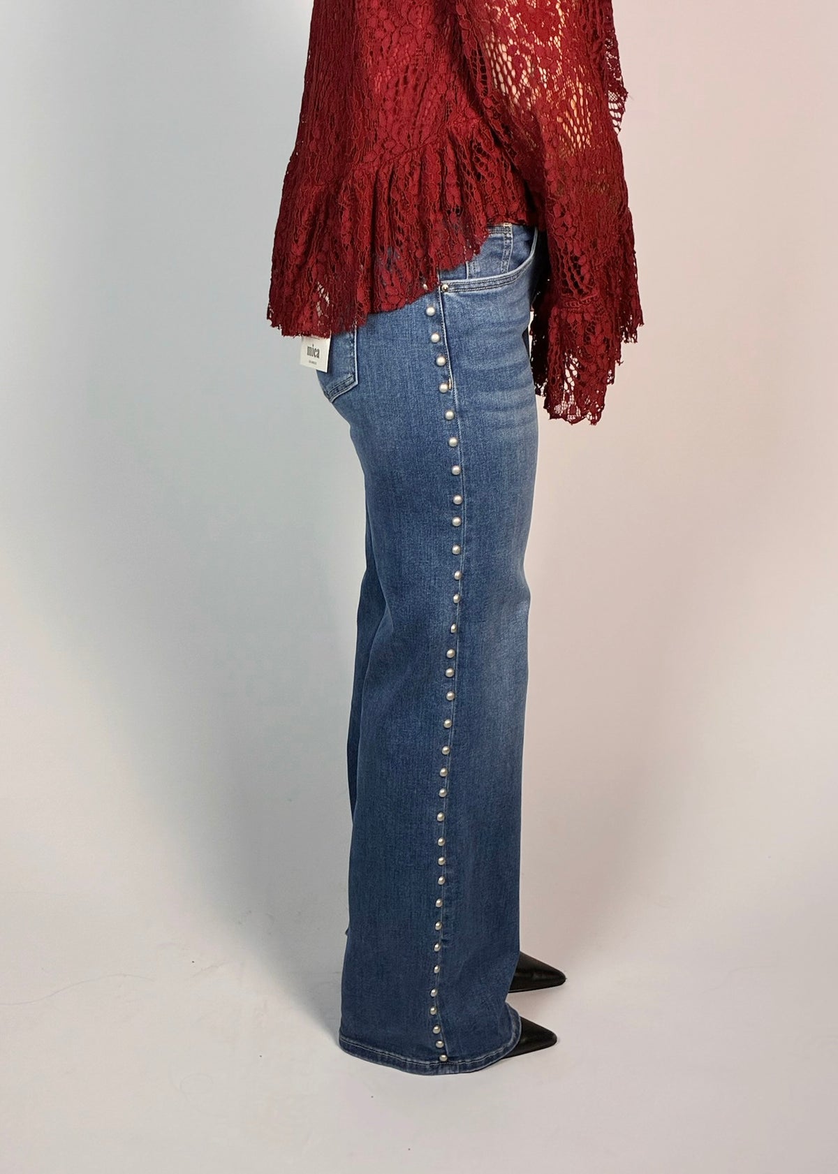 Port Gore Mid-rise Wide Leg Embellished Side