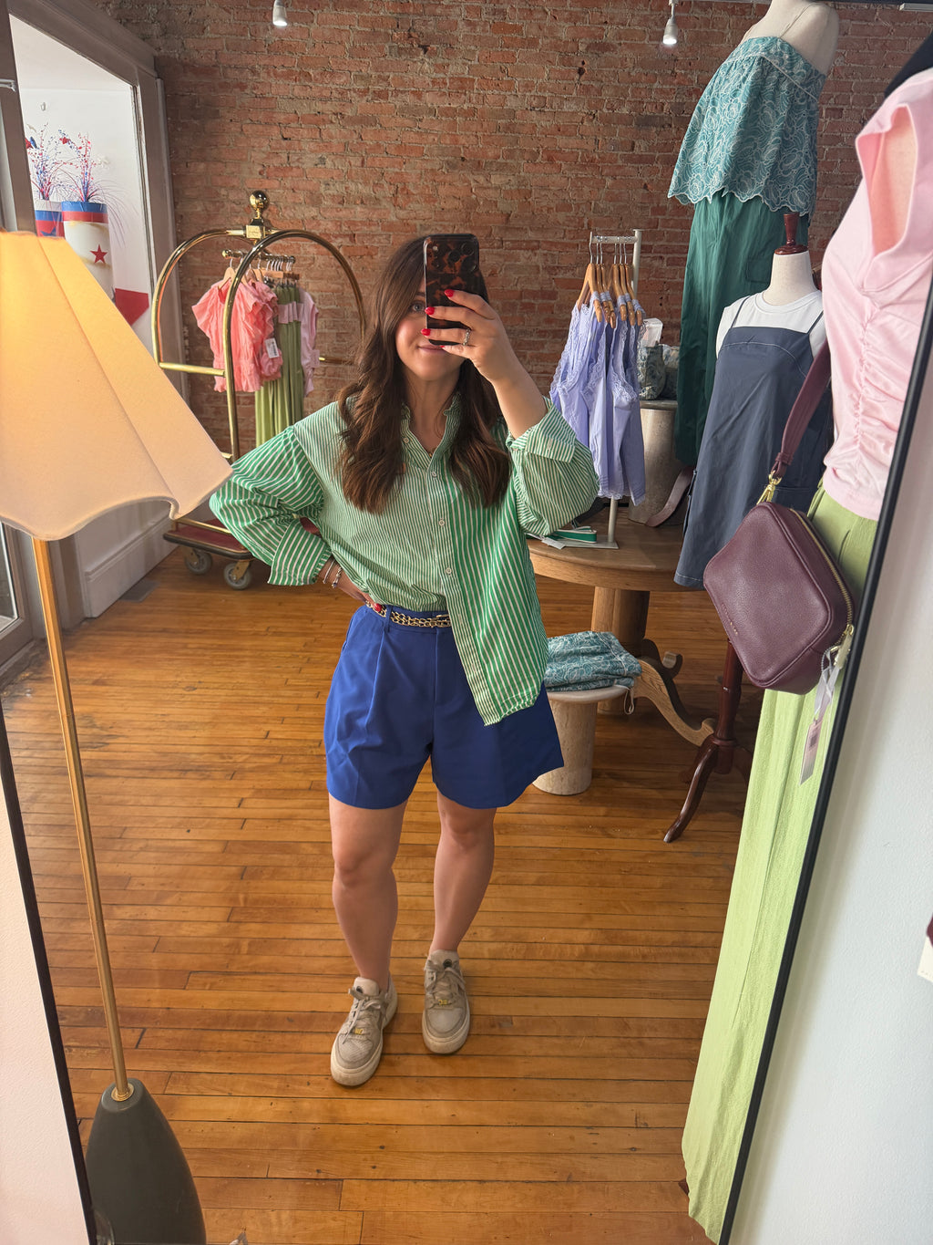 Electric Avenue High Waist Pleated Shorts - Cobalt