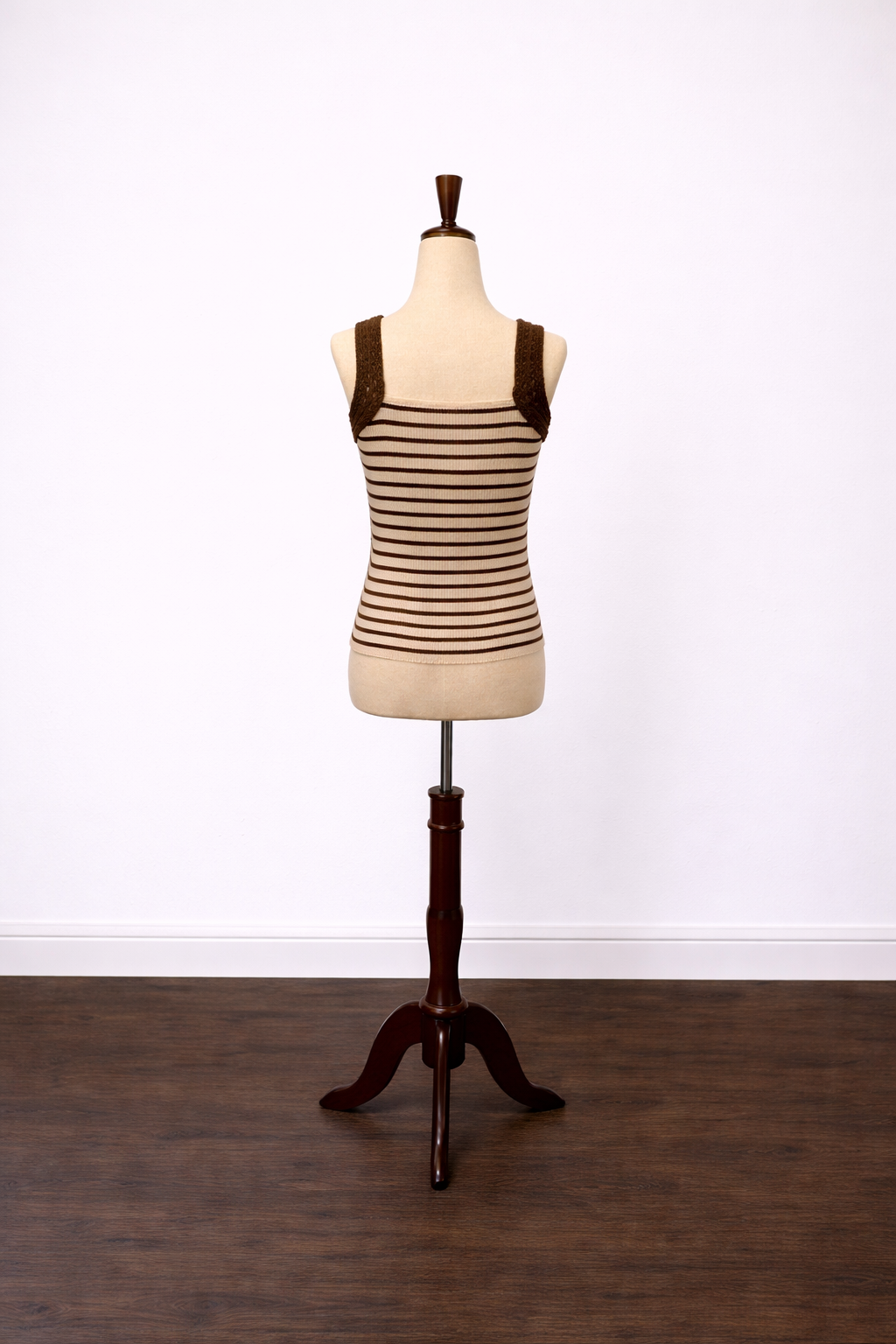 Ocean Breeze Crochet Striped Knit Tank Top