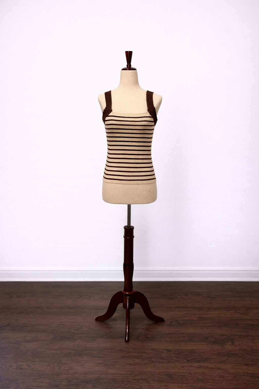 Ocean Breeze Crochet Striped Knit Tank Top