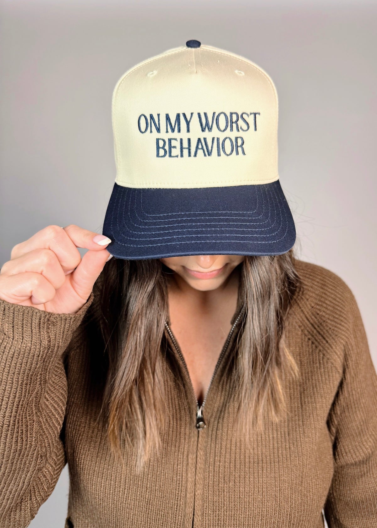 On My Worst Behavior Trucker Hat