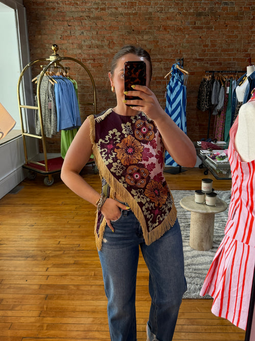 Funkyyyy Floral Fringe Top