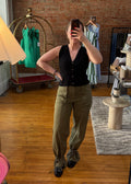 Tied With A Bow Cargo Pant - Moss