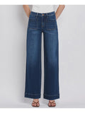 Patsy High Rise Patch Pocket Trouser Hem Wide Jeans