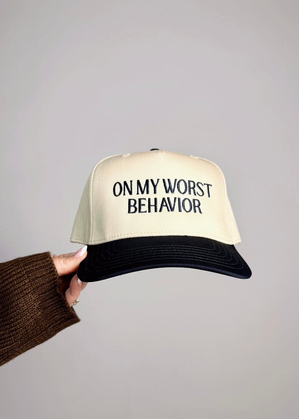 On My Worst Behavior Trucker Hat