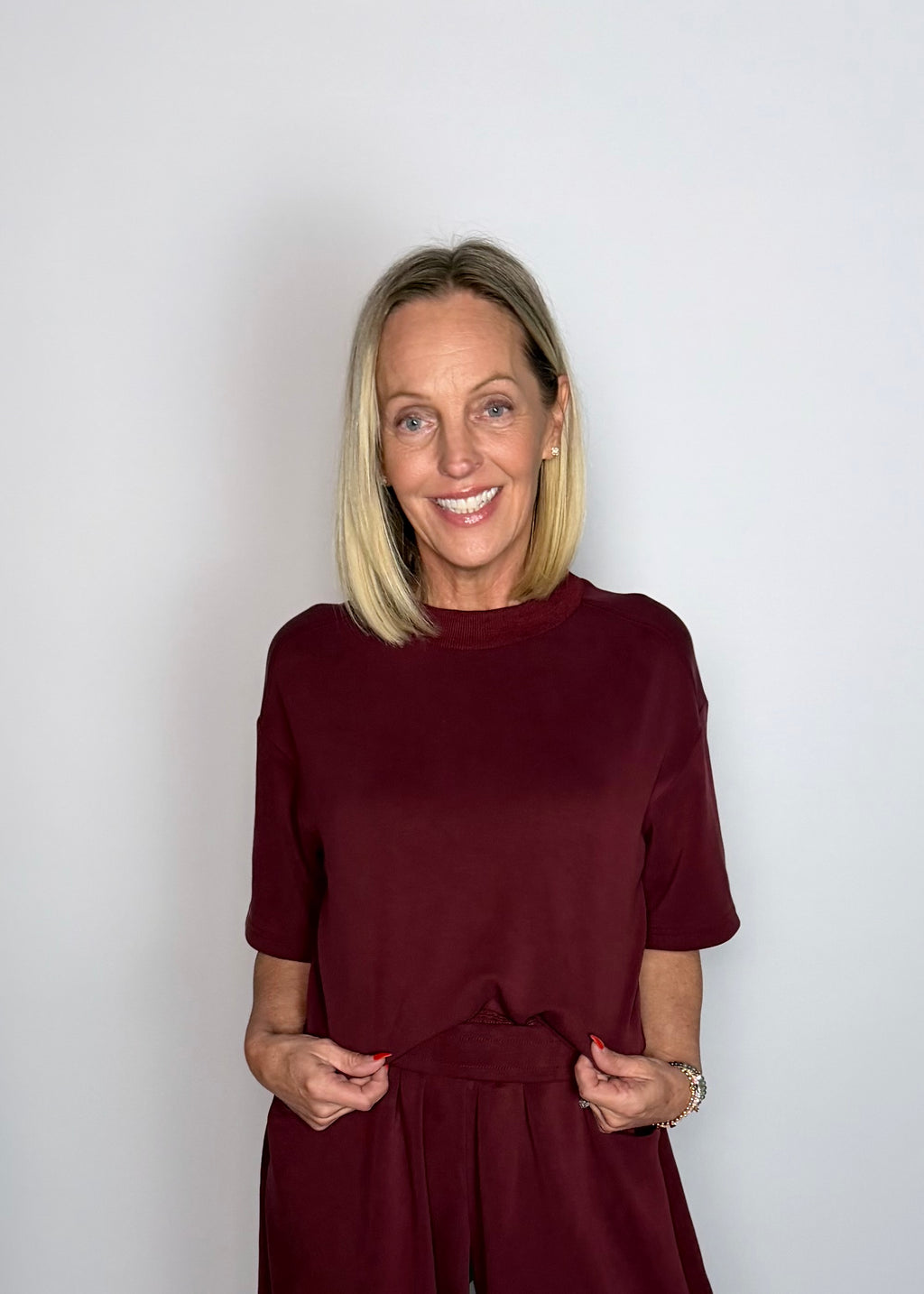 Wine Down Cloud Knit Boxy Tee