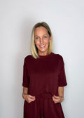 Wine Down Cloud Knit Boxy Tee