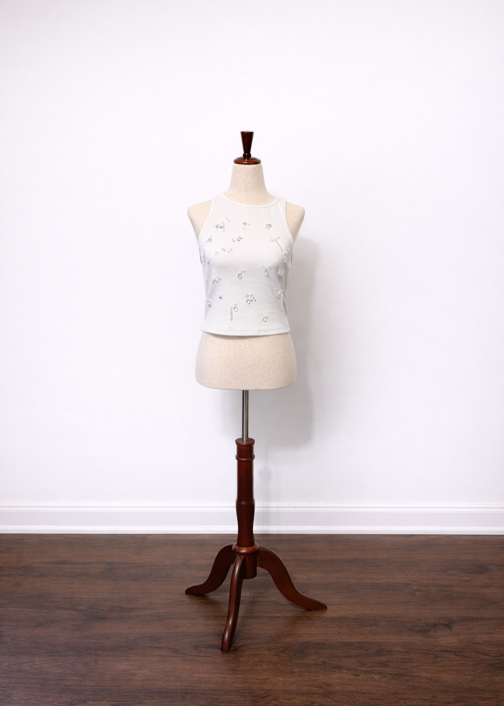 Crystal Waters Beaded Racerback Tank