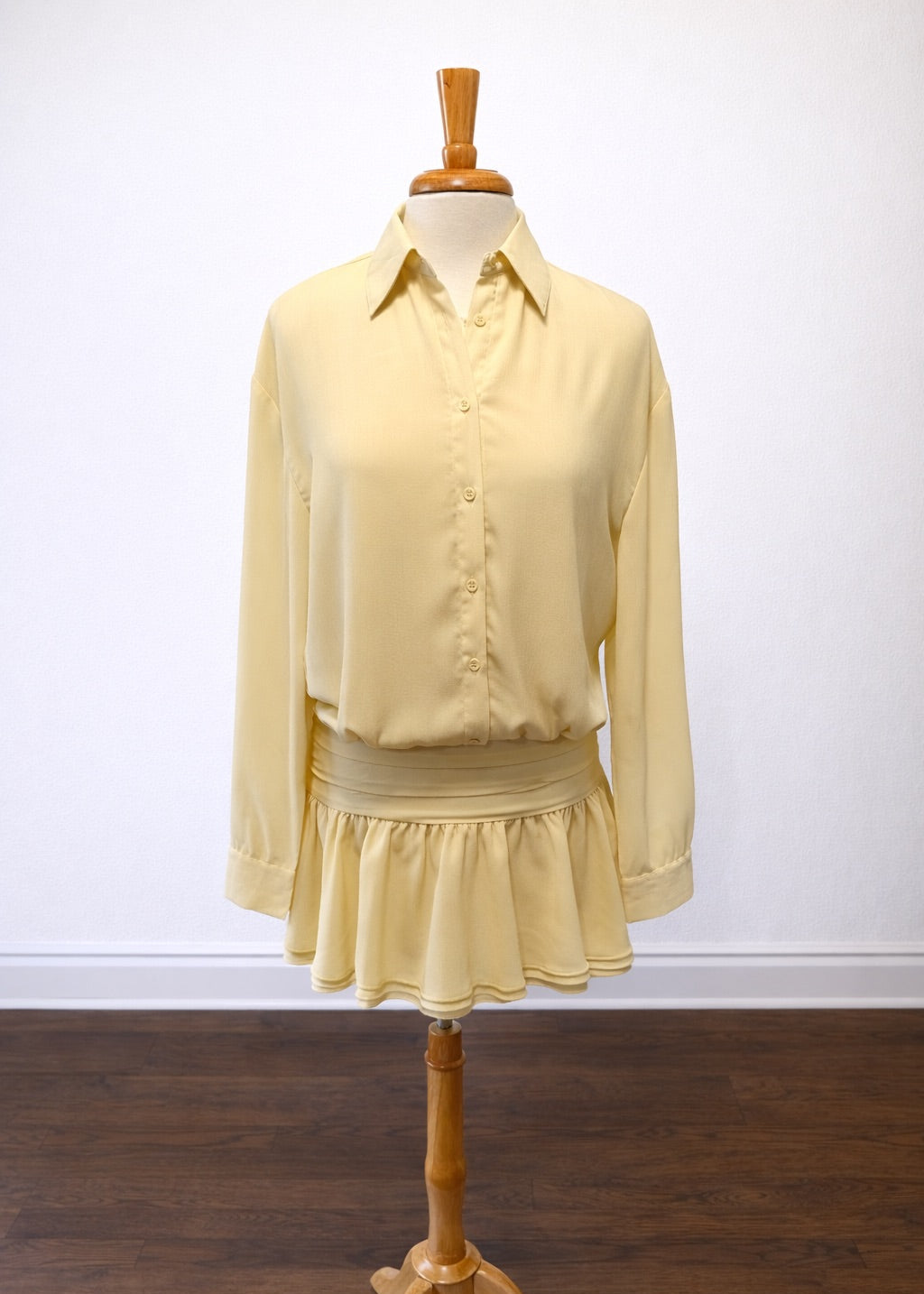 Sunny Days Chiffon Button Down Mini Dress