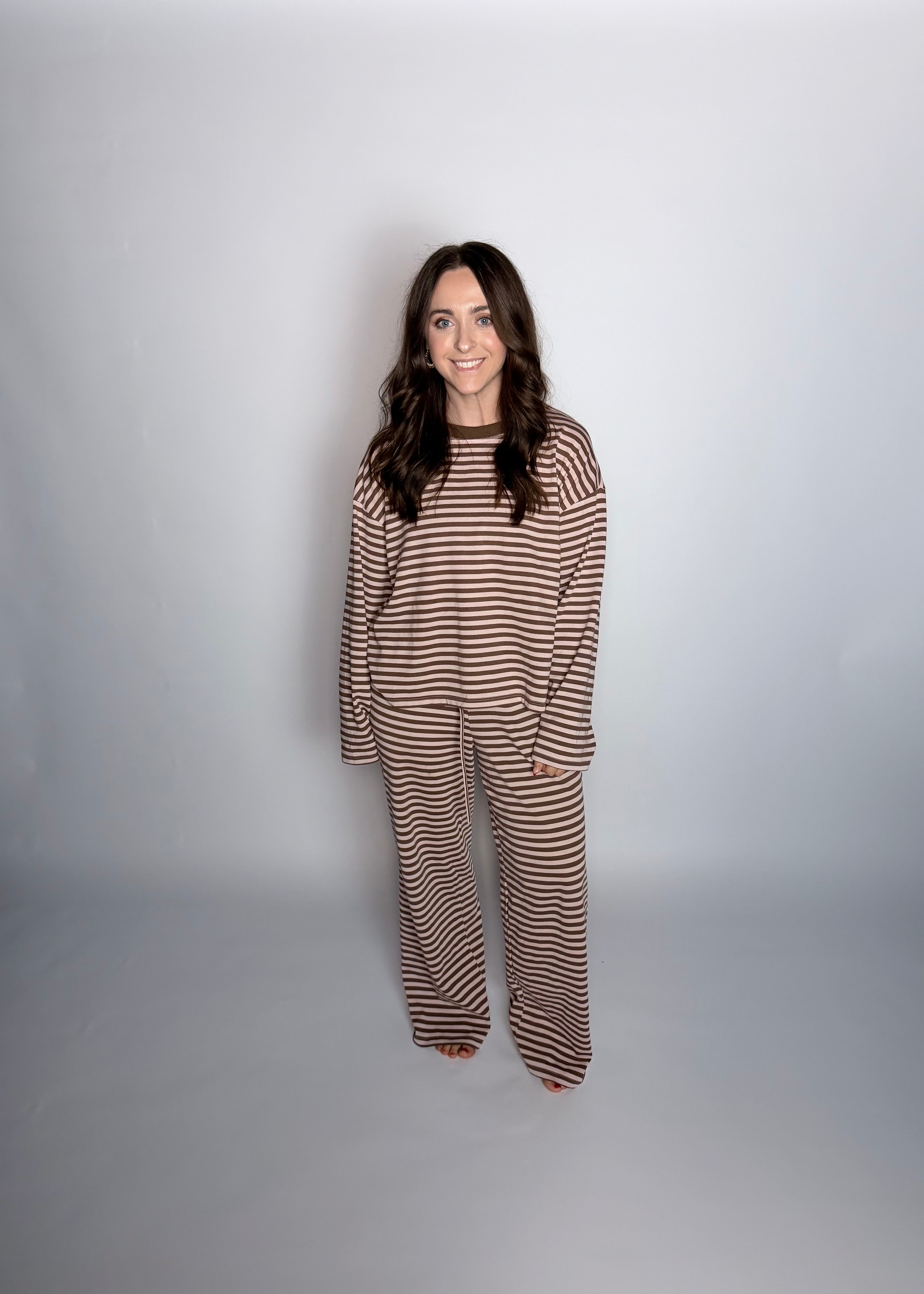 Parallel Stripe Lounge Set - Vintage Pink