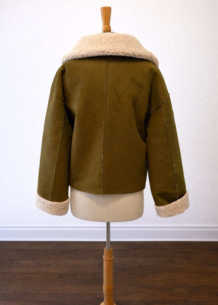 Bundled Up Reversible Suede Shearling Jacket