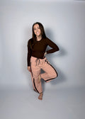 Pacer Sporty Nylon Barrel Leg Pants - Dusty Pink