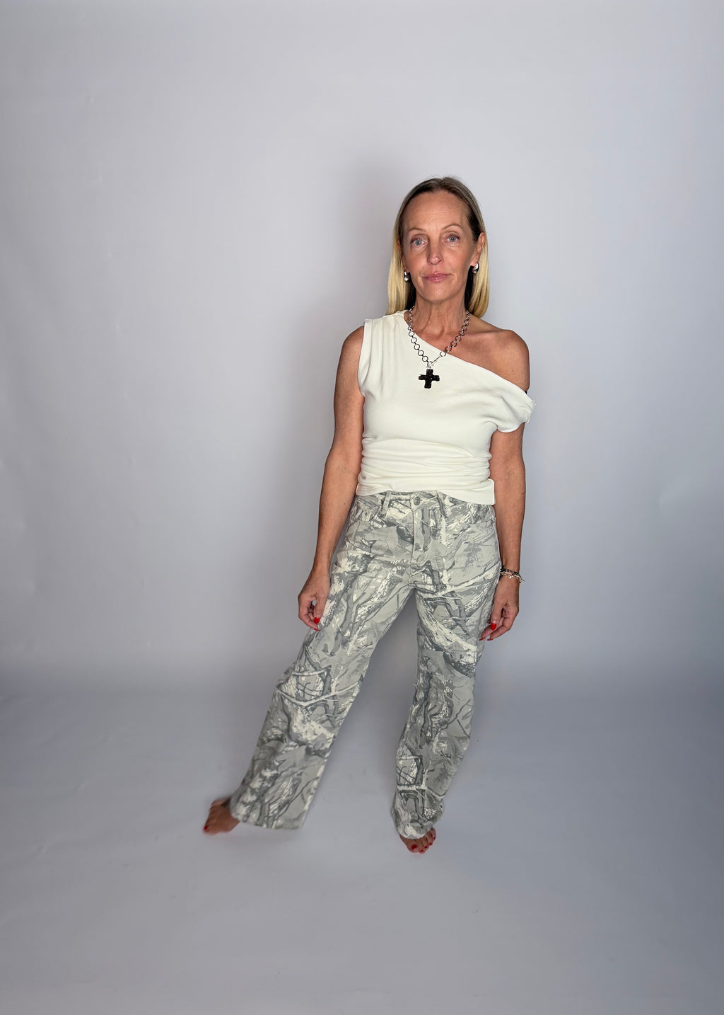 Makara High-rise Wide Leg Printed Jeans