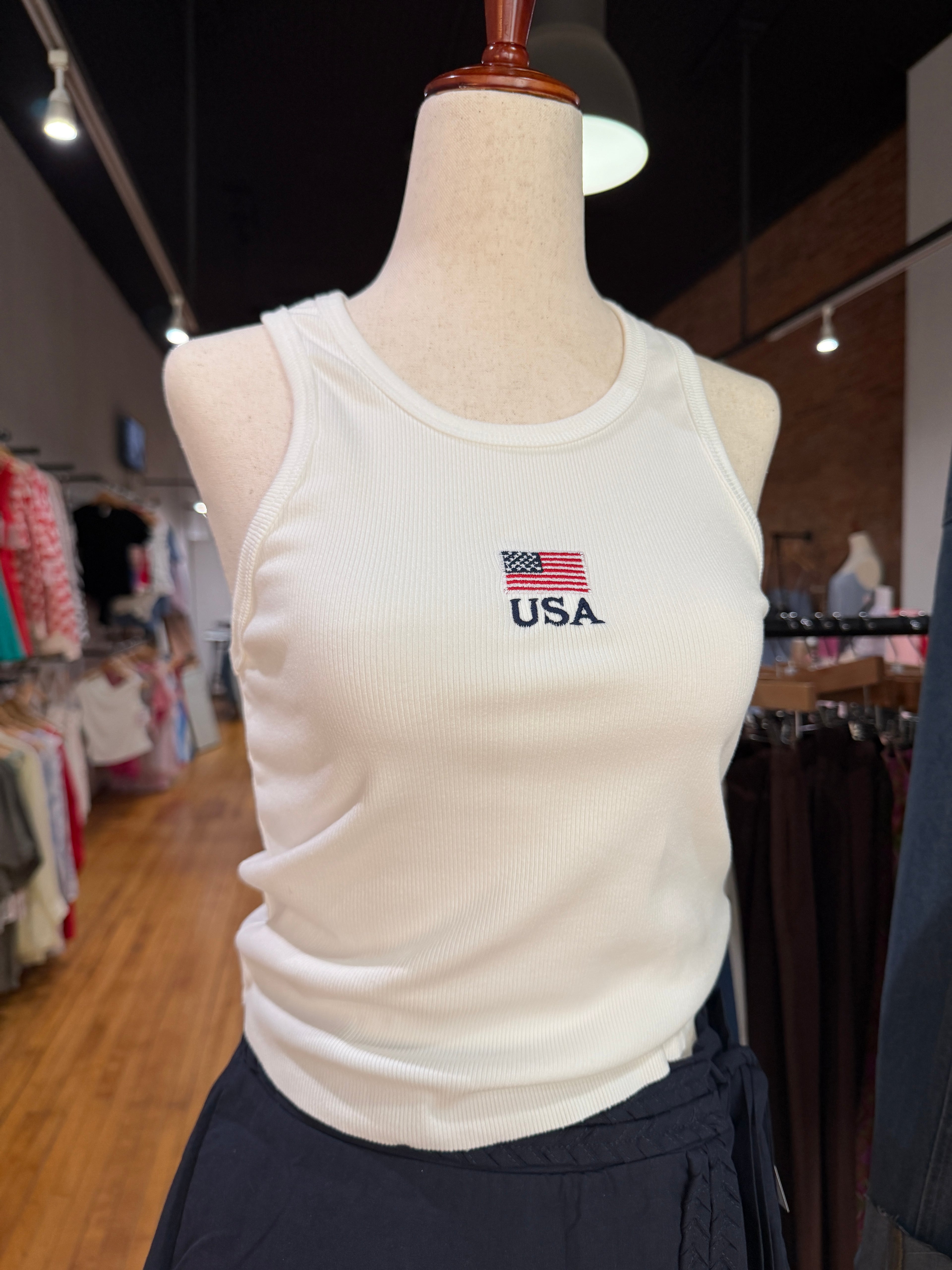 Star Spangled Embroidered Tank Top