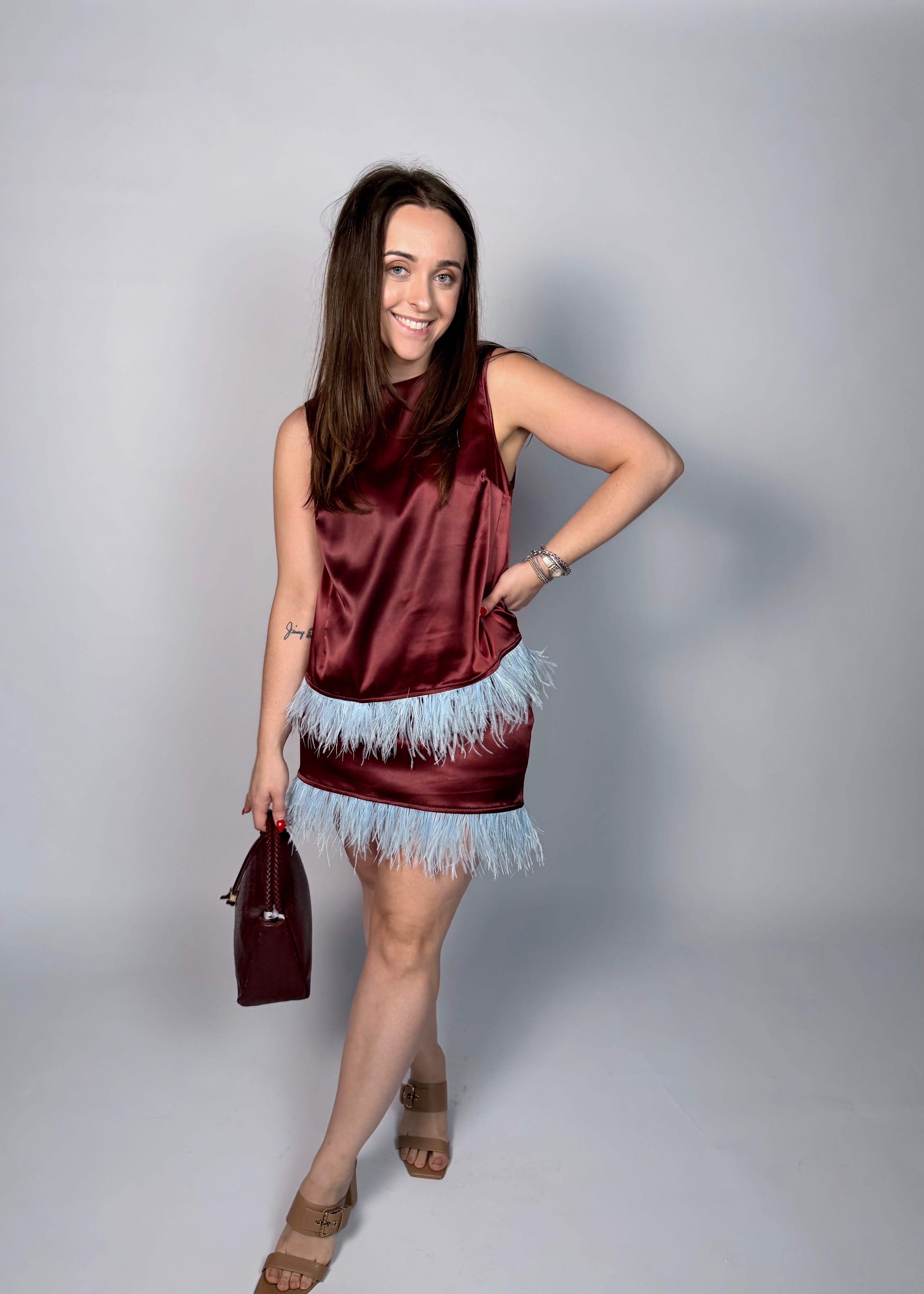 Fantzy That Feather Mini Skirt