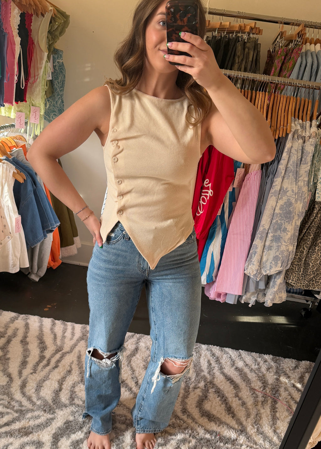 The Weekender Asymmetrical Knit Tank