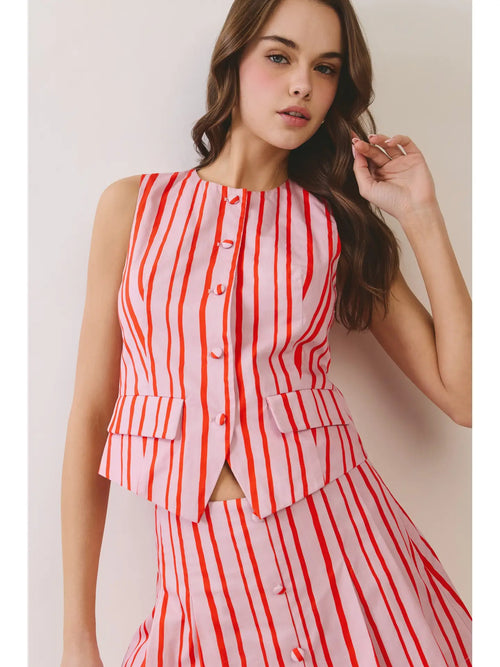 *FINAL SALE* *AS IS* Feeling Fantzy Button Down Vest Top