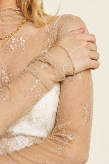 Lace Layering Top - Beige