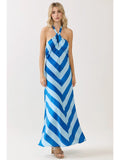 Whimsy Tie Neck Halter Maxi Dress